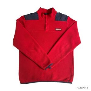 Vineyard Vines Fleece Red | Quarter Zip